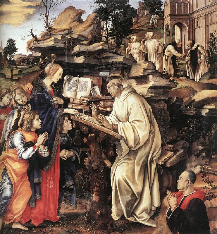 LIPPI, Filippino Apparition of The Virgin to St Bernard sg oil painting image